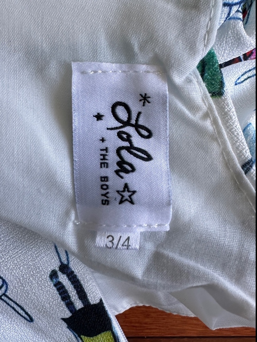 🐰Lola + The Boys White Kids Dress w/ Colorful Character Print w/Handbag Sz 3-4T - Picture 3 of 10